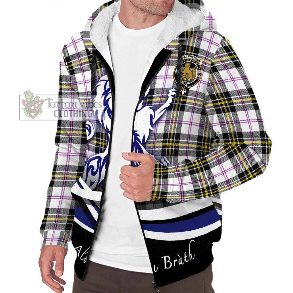 MacPherson Dress Modern Tartan Sherpa Hoodie with Alba Gu Brath Regal Lion Emblem Unisex S - Tartanvibesclothing Shop