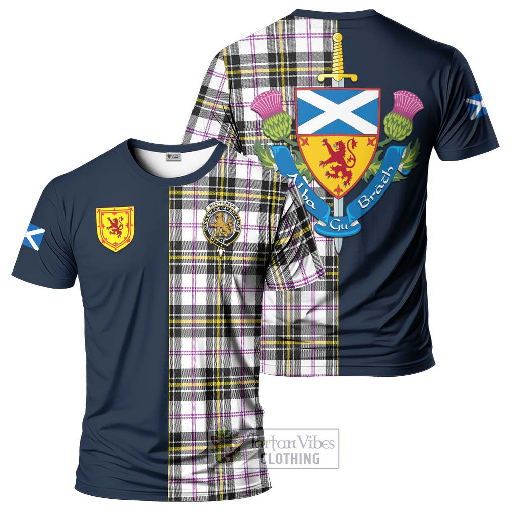 Tartan Vibes Clothing MacPherson Dress Modern Tartan T-Shirt Alba with Scottish Lion Royal Arm Half Style