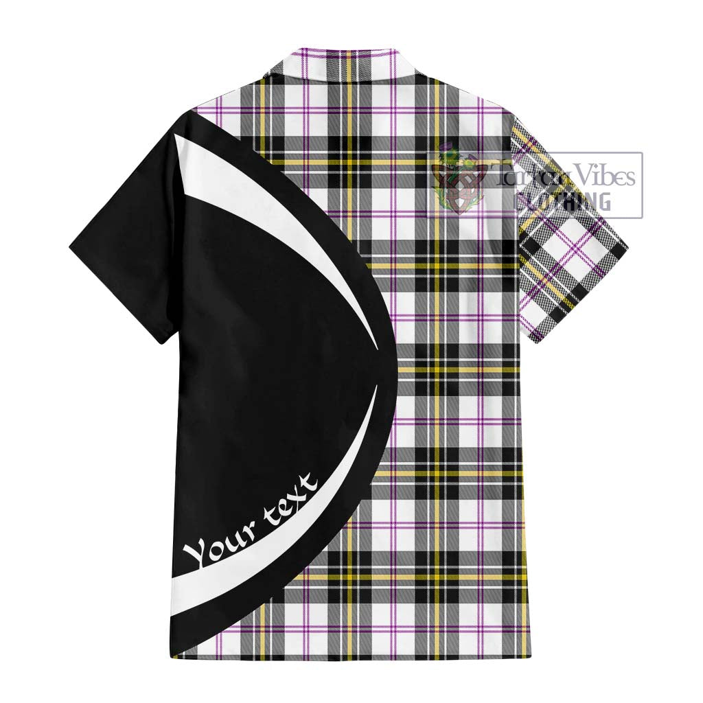 MacPherson Dress Modern Tartan Short Sleeve Button Up with Family Crest Circle Style - Tartan Vibes Clothing