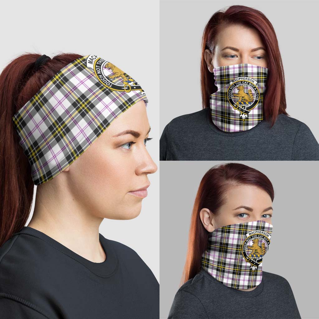 MacPherson Dress Modern Tartan Neck Gaiters, Tartan Bandanas, Tartan Head Band with Family Crest