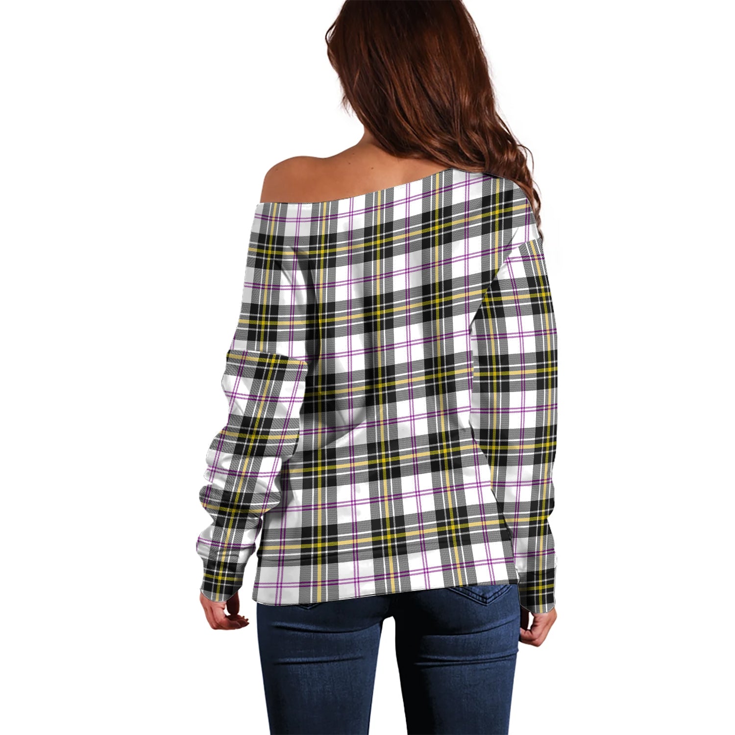 MacPherson Dress Modern Tartan Off Shoulder Women Sweater - Tartanvibesclothing