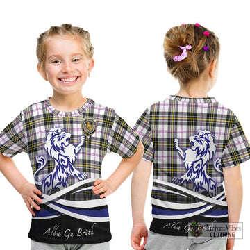 MacPherson Dress Modern Tartan Kid T-Shirt with Alba Gu Brath Regal Lion Emblem