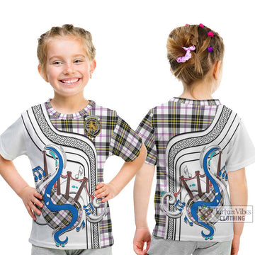 MacPherson Dress Modern Tartan Kid T-Shirt with Epic Bagpipe Style