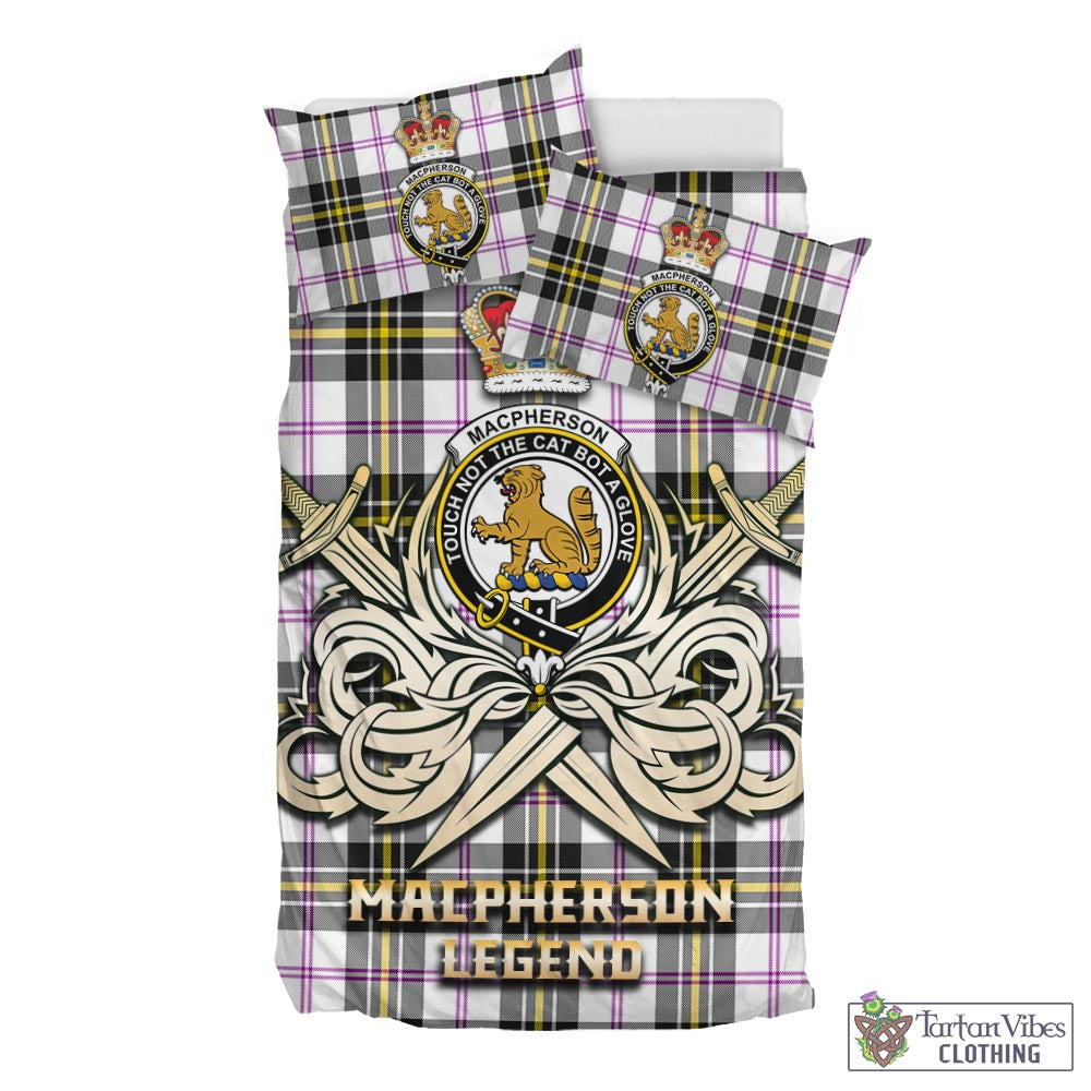 Tartan Vibes Clothing MacPherson Dress Modern Tartan Bedding Set with Clan Crest and the Golden Sword of Courageous Legacy