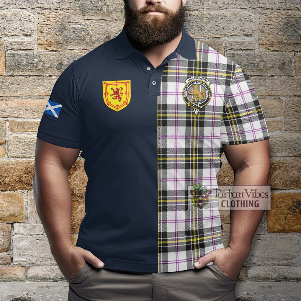 Tartan Vibes Clothing MacPherson Dress Modern Tartan Polo Shirt with Scottish Lion Royal Arm Half Style