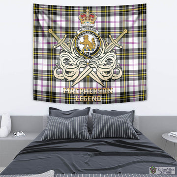 MacPherson Dress Modern Tartan Tapestry with Clan Crest and the Golden Sword of Courageous Legacy