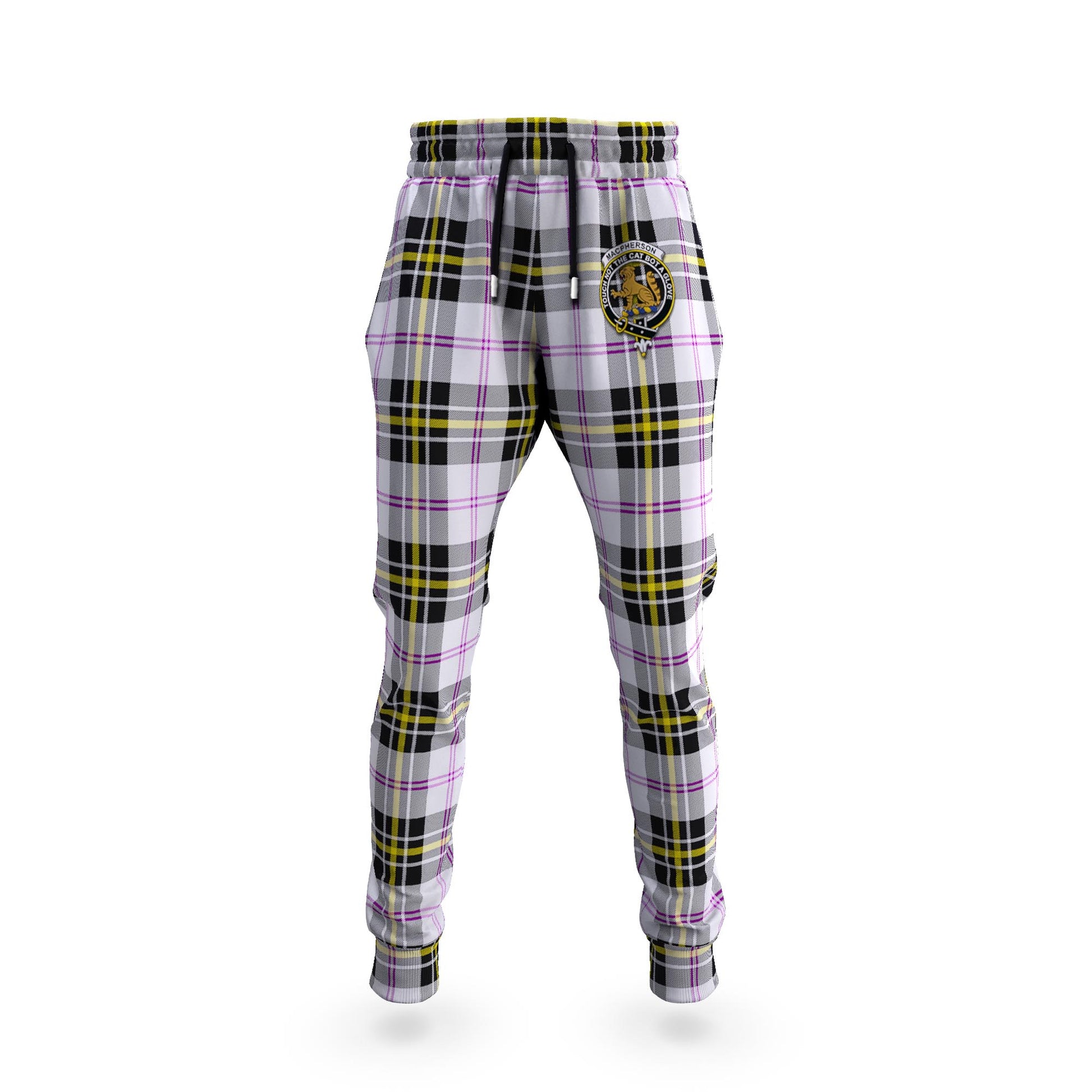 MacPherson Dress Modern Tartan Joggers Pants with Family Crest 5XL - Tartan Vibes Clothing