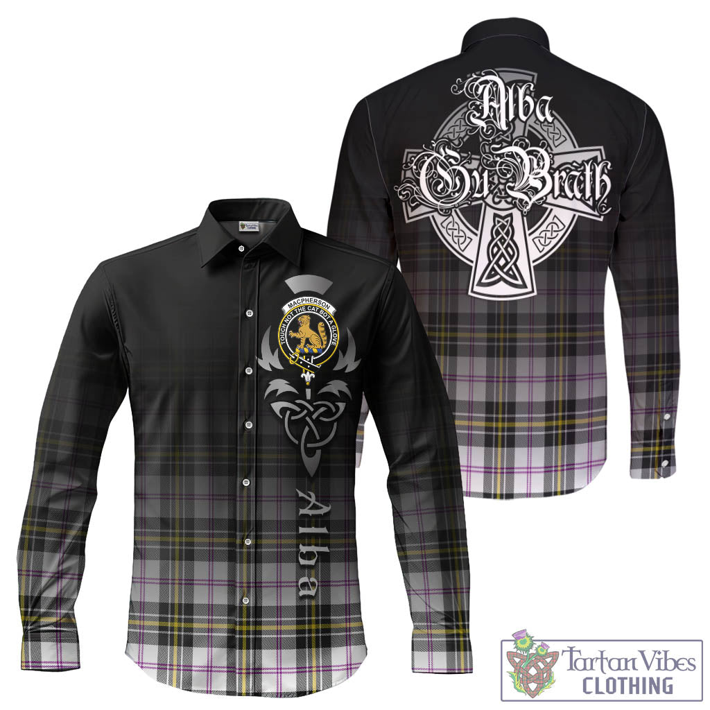 Tartan Vibes Clothing MacPherson Dress Modern Tartan Long Sleeve Button Up Featuring Alba Gu Brath Family Crest Celtic Inspired