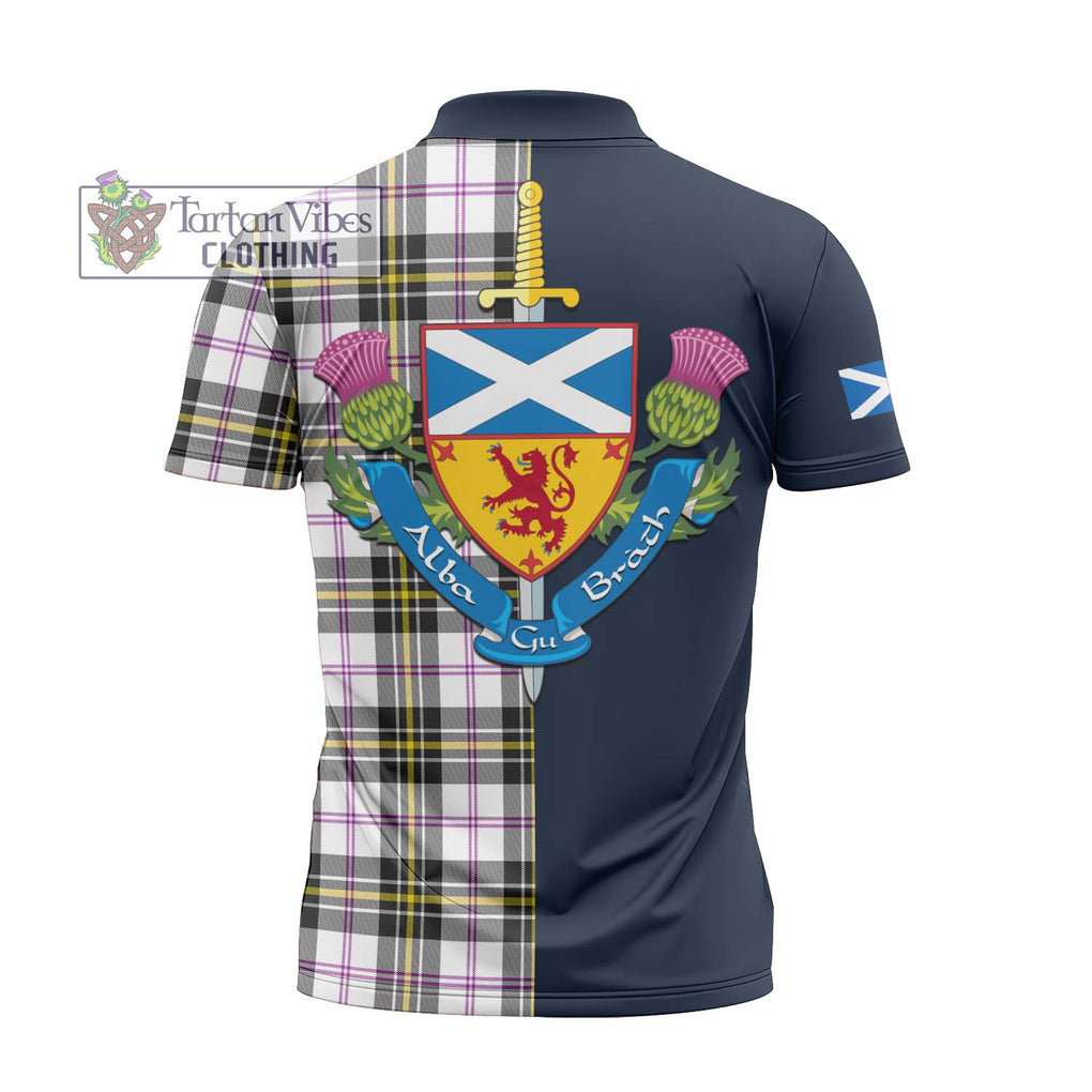 Tartan Vibes Clothing MacPherson Dress Modern Tartan Zipper Polo Shirt with Scottish Lion Royal Arm Half Style