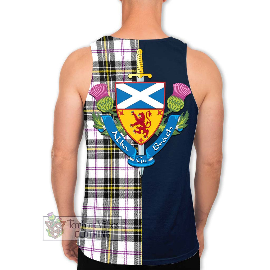 Tartan Vibes Clothing MacPherson Dress Modern Tartan Men's Tank Top with Scottish Lion Royal Arm Half Style