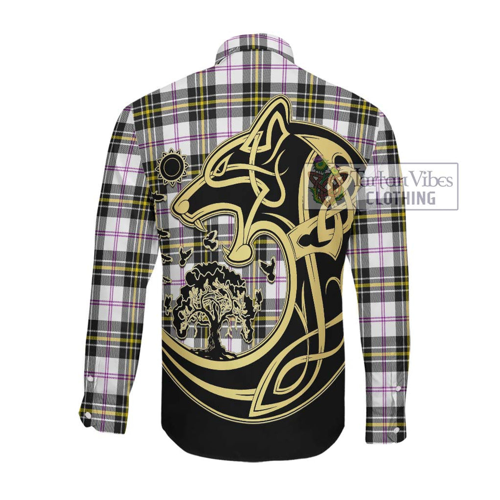 MacPherson Dress Modern Tartan Long Sleeve Button Shirt with Family Crest Celtic Wolf Style Men's Shirt - Tartan Vibes Clothing