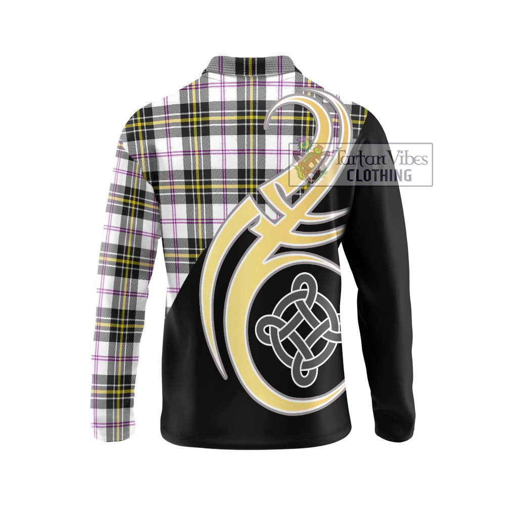 MacPherson Dress Modern Tartan Long Sleeve Polo Shirt with Family Crest and Celtic Symbol Style - Tartan Vibes Clothing