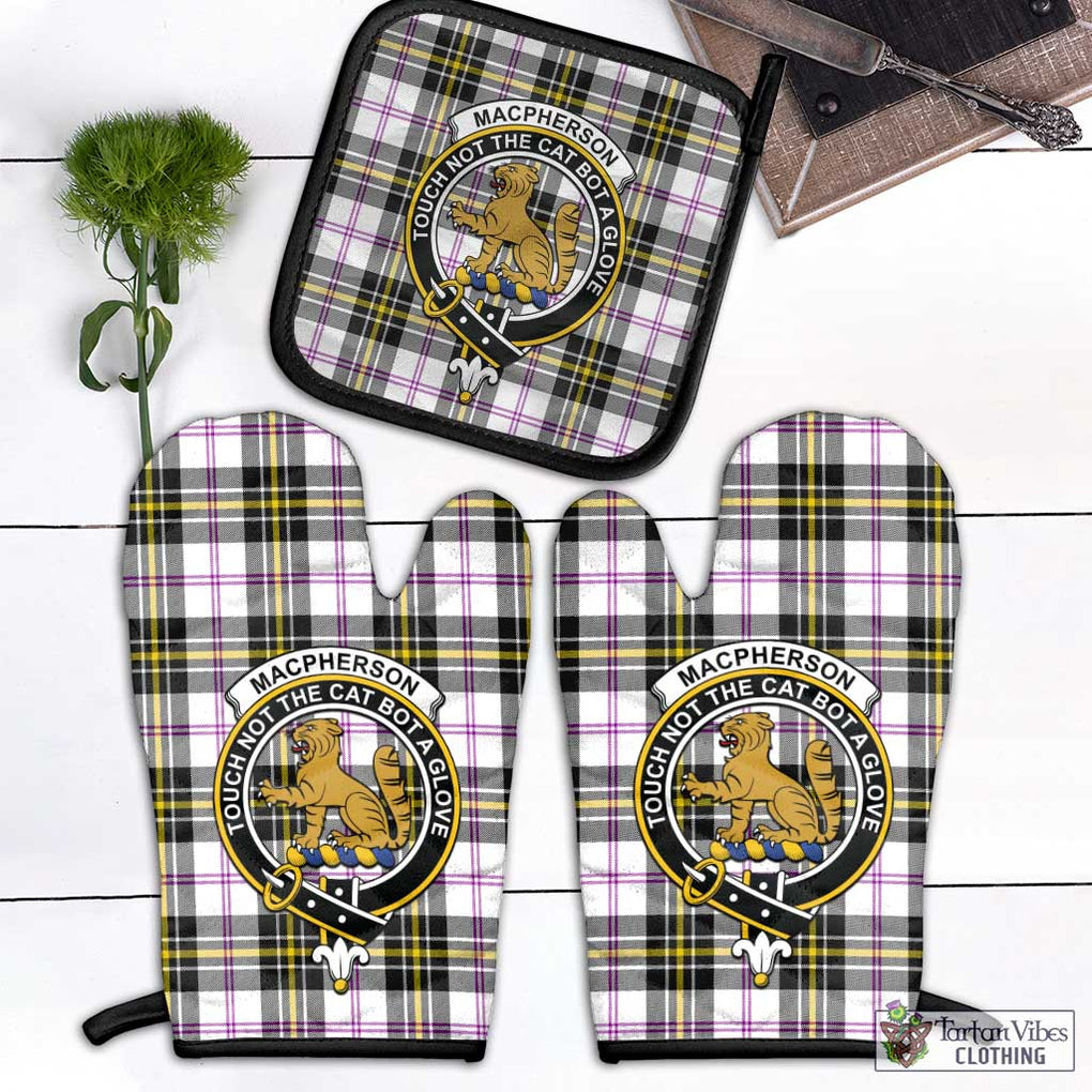 MacPherson Dress Modern Tartan Combo Oven Mitt & Pot-Holder with Family Crest Combo 1 Oven Mitt & 1 Pot-Holder Black - Tartan Vibes Clothing