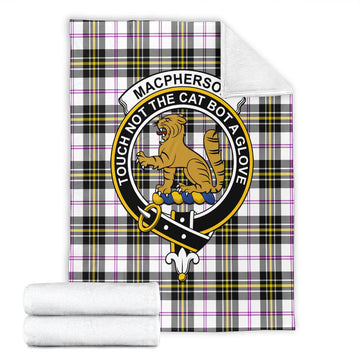 MacPherson Dress Modern Tartan Blanket with Family Crest