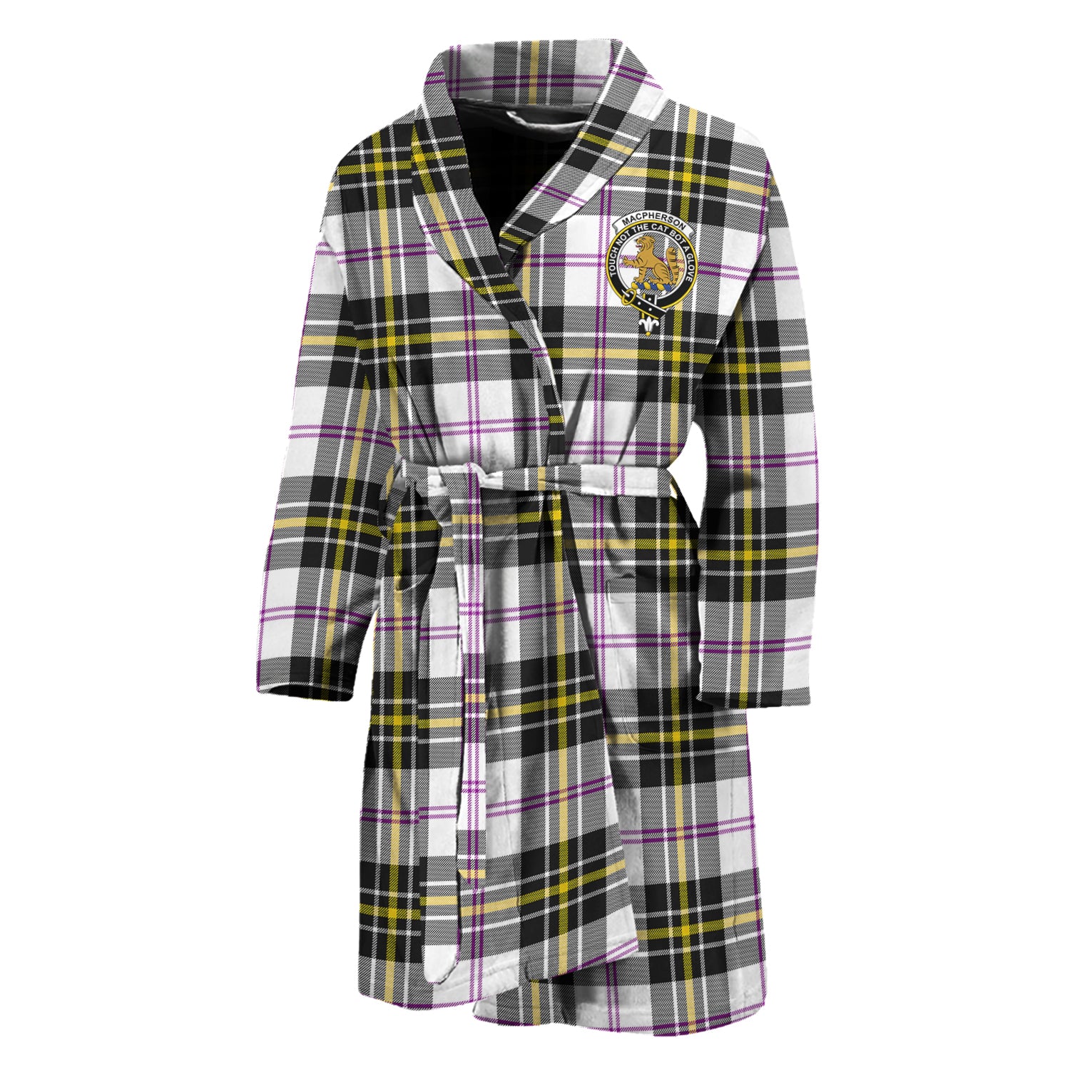 MacPherson Dress Modern Tartan Bathrobe with Family Crest Unisex M - Tartan Vibes Clothing