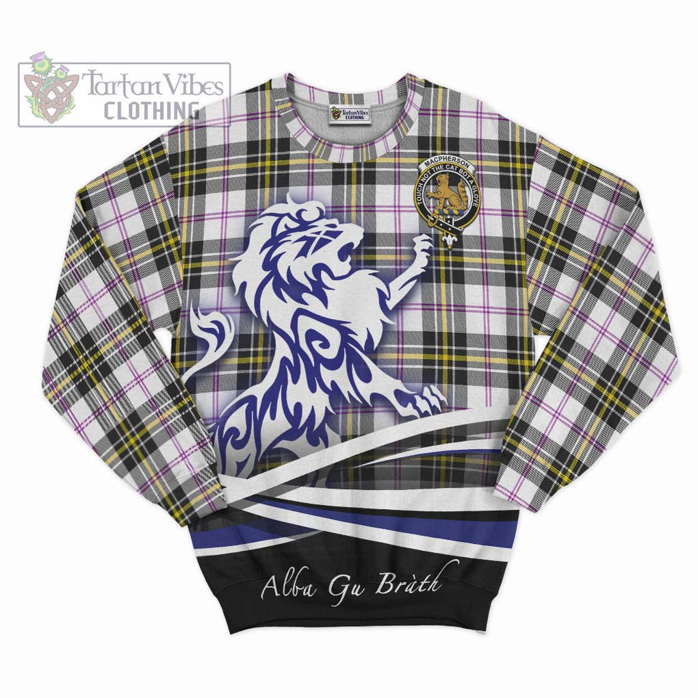 MacPherson Dress Modern Tartan Sweatshirt with Alba Gu Brath Regal Lion Emblem - Tartanvibesclothing Shop