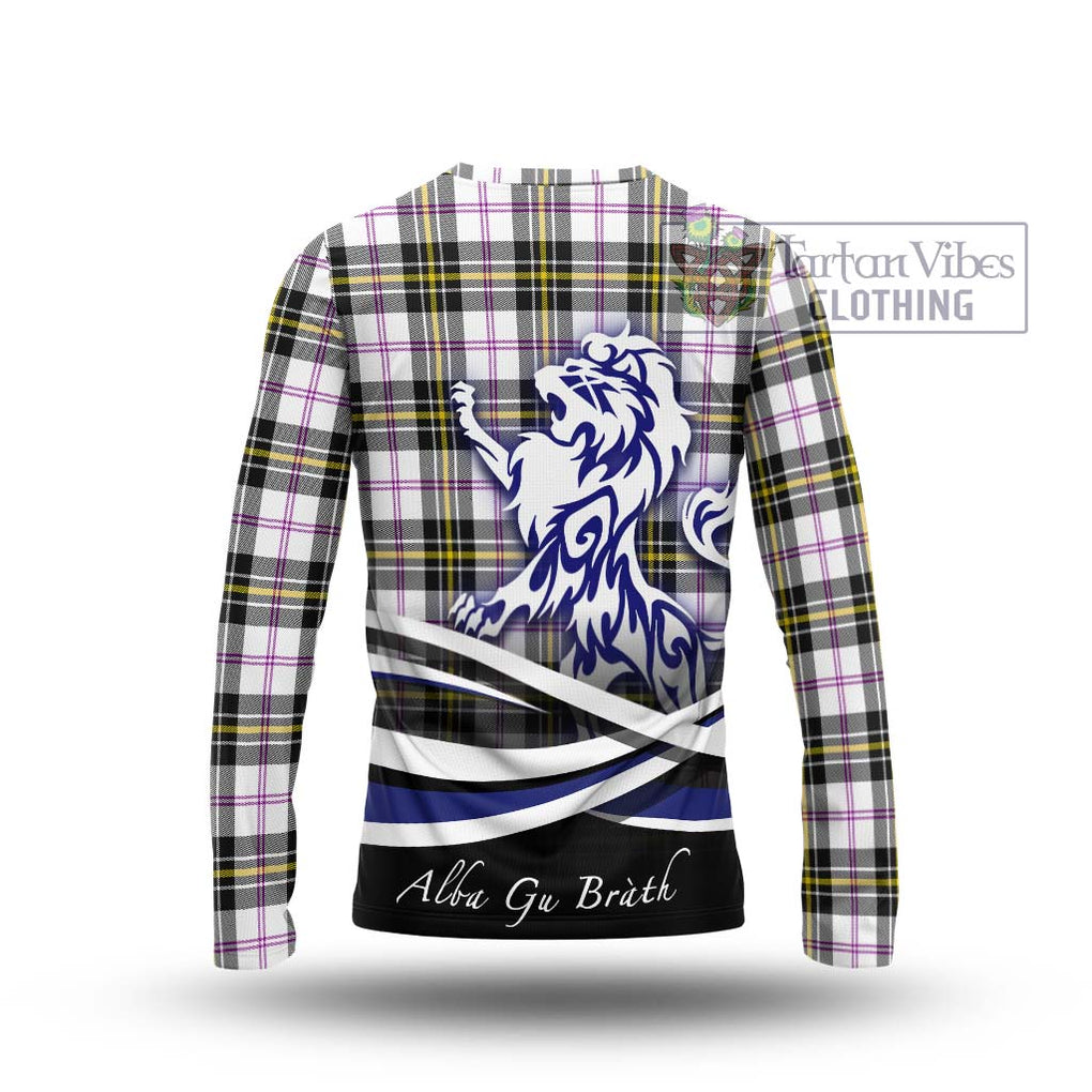 MacPherson Dress Modern Tartan Long Sleeve T-Shirt with Alba Gu Brath Regal Lion Emblem - Tartanvibesclothing Shop