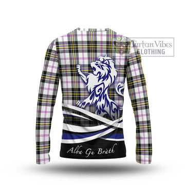 MacPherson Dress Modern Tartan Long Sleeve T-Shirt with Alba Gu Brath Regal Lion Emblem