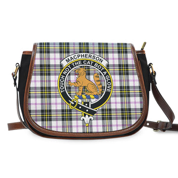 MacPherson Dress Modern Tartan Saddle Bag with Family Crest