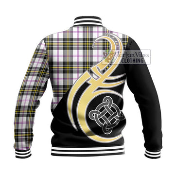 MacPherson Dress Modern Tartan Baseball Jacket with Family Crest and Celtic Symbol Style