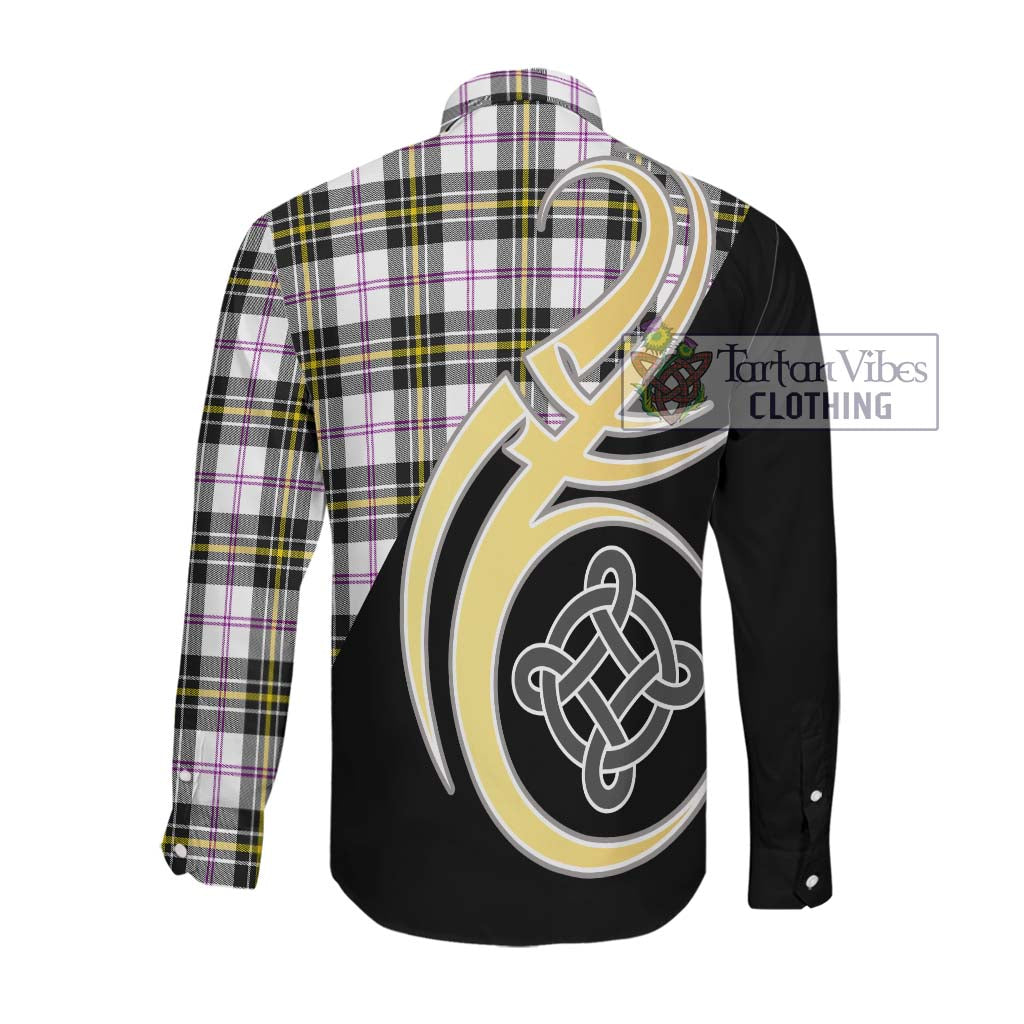 MacPherson Dress Modern Tartan Long Sleeve Button Shirt with Family Crest and Celtic Symbol Style Men's Shirt - Tartan Vibes Clothing