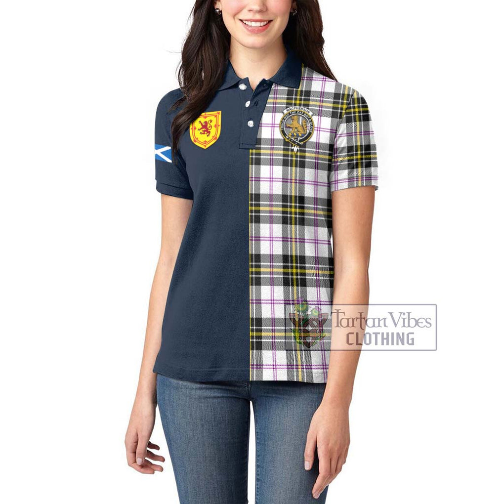 Tartan Vibes Clothing MacPherson Dress Modern Tartan Women's Polo Shirt with Scottish Lion Royal Arm Half Style