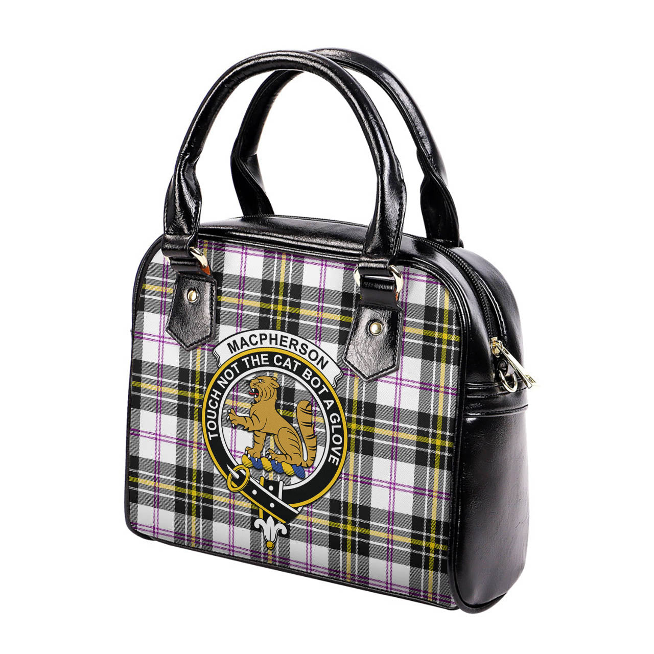 MacPherson Dress Modern Tartan Shoulder Handbags with Family Crest - Tartanvibesclothing