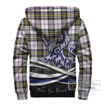 MacPherson Dress Modern Tartan Sherpa Hoodie with Alba Gu Brath Regal Lion Emblem