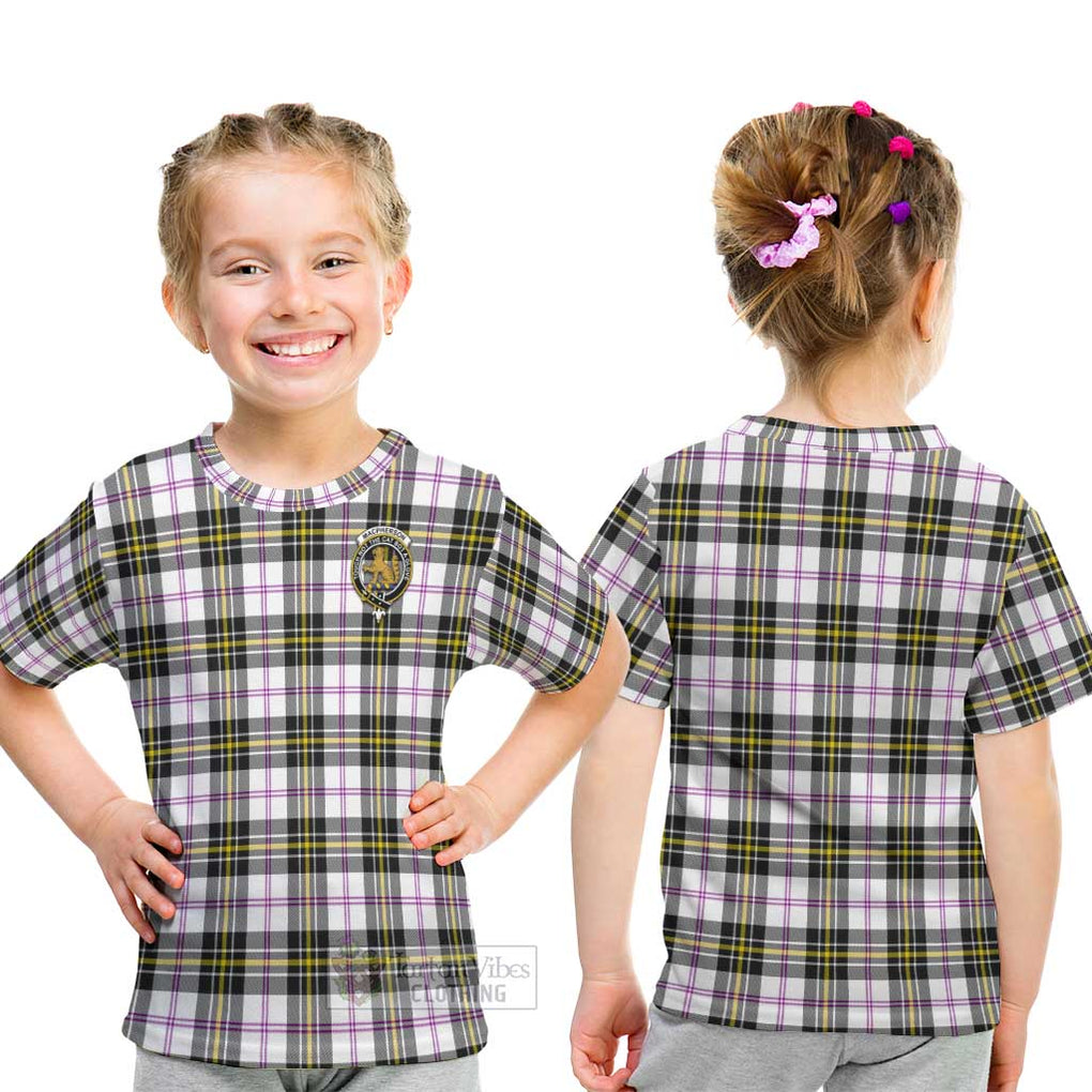 MacPherson Dress Modern Tartan Kid T-Shirt with Family Crest - Tartanvibesclothing Shop