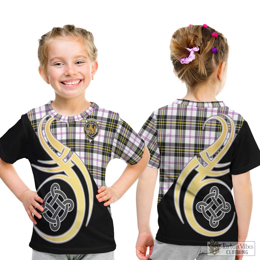 MacPherson Dress Modern Tartan Kid T-Shirt with Family Crest and Celtic Symbol Style - Tartan Vibes Clothing