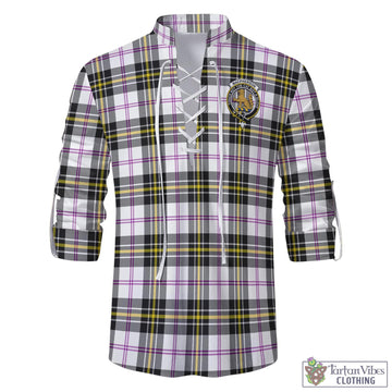 MacPherson Dress Modern Tartan Men's Scottish Traditional Jacobite Ghillie Kilt Shirt with Family Crest