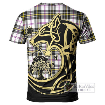 MacPherson Dress Modern Tartan T-Shirt with Family Crest Celtic Wolf Style