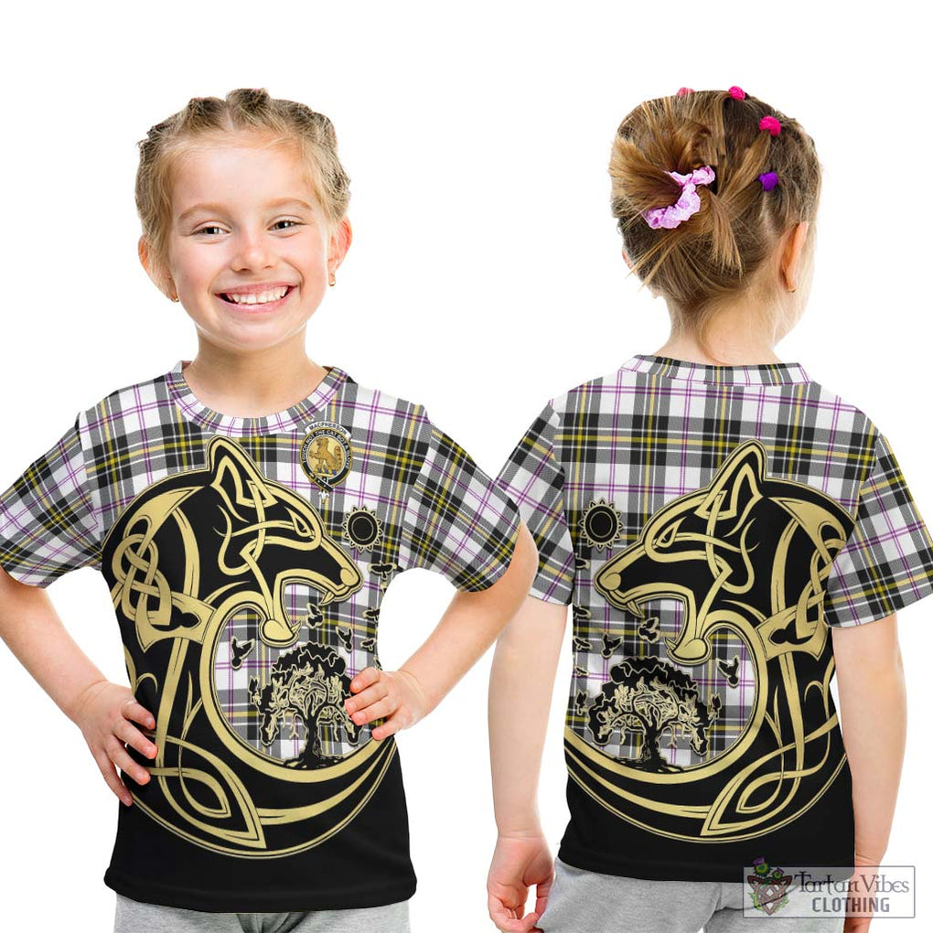 MacPherson Dress Modern Tartan Kid T-Shirt with Family Crest Celtic Wolf Style - Tartan Vibes Clothing