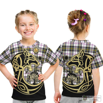 MacPherson Dress Modern Tartan Kid T-Shirt with Family Crest Celtic Wolf Style