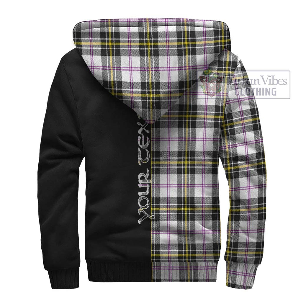 MacPherson Dress Modern Tartan Sherpa Hoodie with Family Crest and Half Of Me Style - Tartanvibesclothing Shop