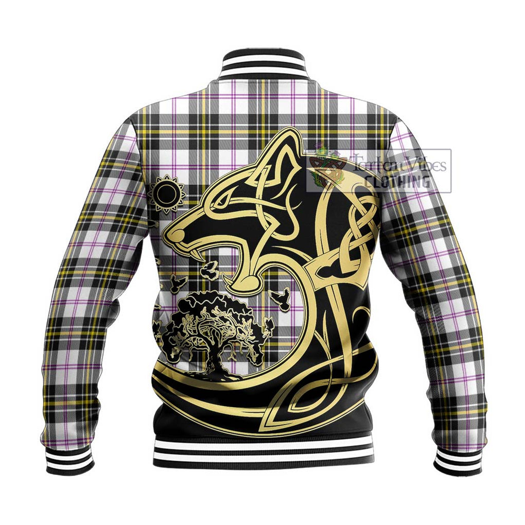 MacPherson Dress Modern Tartan Baseball Jacket with Family Crest Celtic Wolf Style - Tartan Vibes Clothing