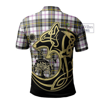 MacPherson Dress Modern Tartan Polo Shirt with Family Crest Celtic Wolf Style