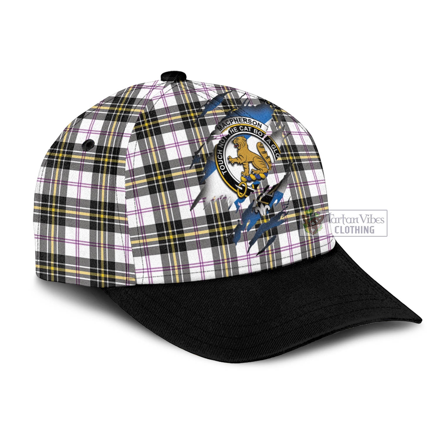 Tartan Vibes Clothing MacPherson Dress Modern Tartan Classic Cap with Family Crest In Me Style