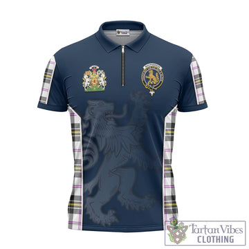 MacPherson Dress Modern Tartan Zipper Polo Shirt with Family Crest and Lion Rampant Vibes Sport Style