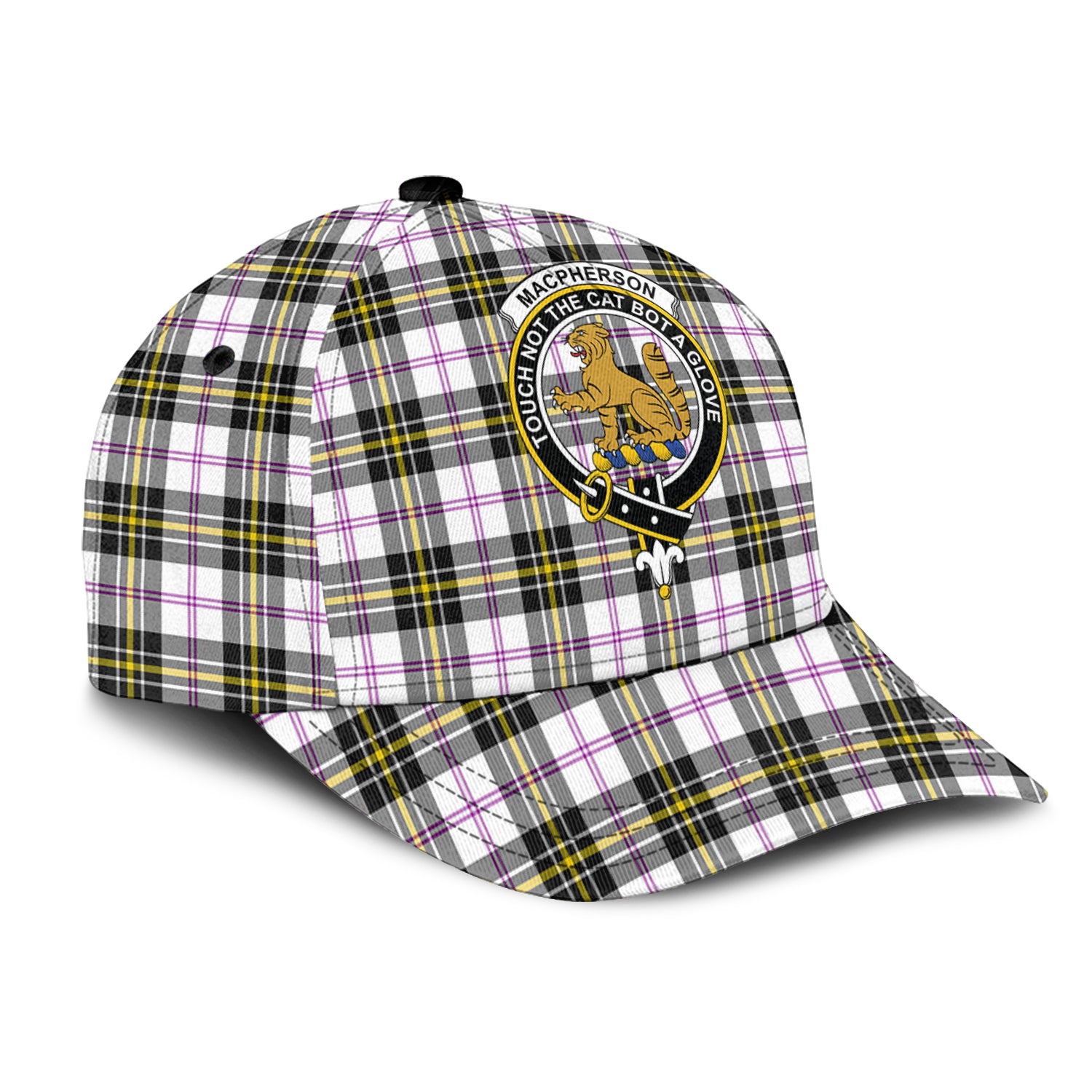 MacPherson Dress Modern Tartan Classic Cap with Family Crest - Tartan Vibes Clothing