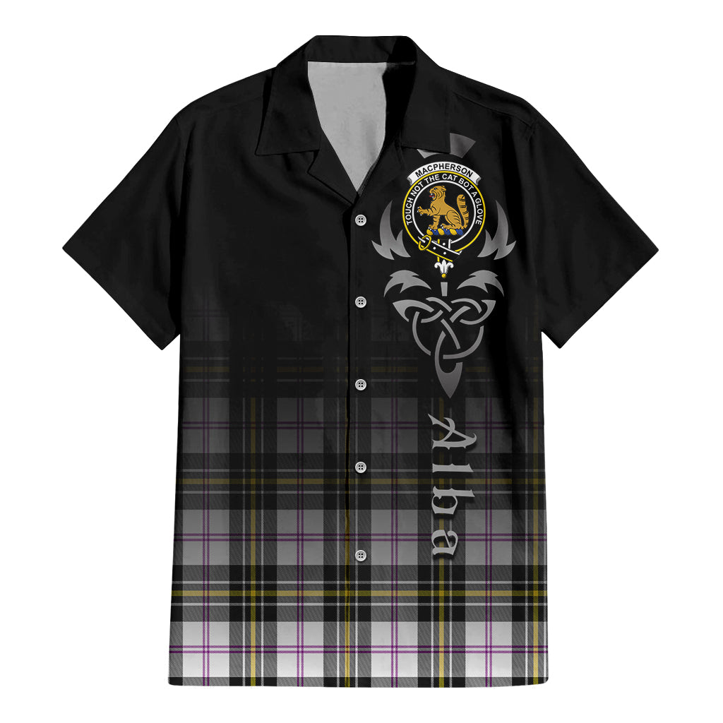 Tartan Vibes Clothing MacPherson Dress Modern Tartan Short Sleeve Button Up Featuring Alba Gu Brath Family Crest Celtic Inspired