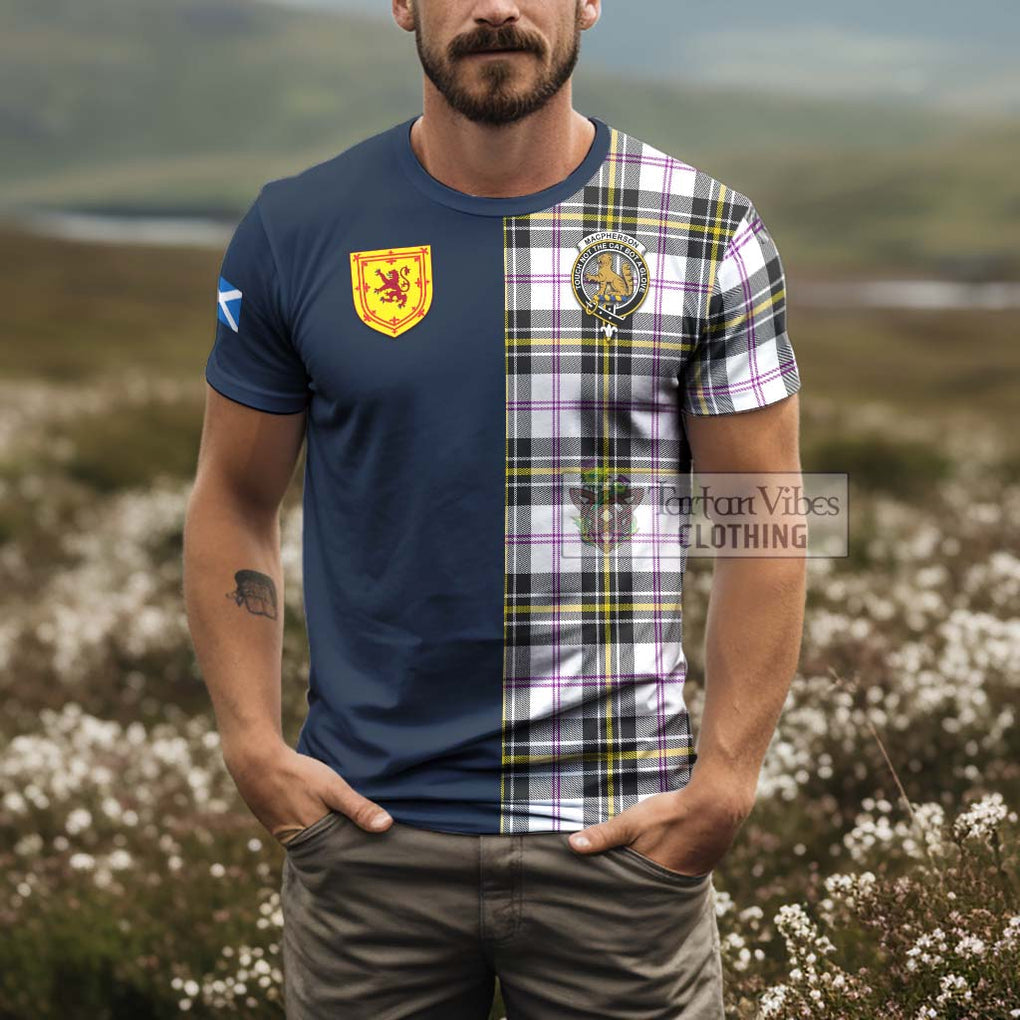 Tartan Vibes Clothing MacPherson Dress Modern Tartan T-Shirt Alba with Scottish Lion Royal Arm Half Style