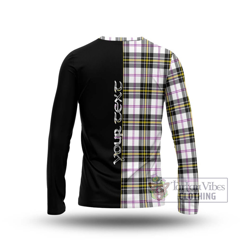 MacPherson Dress Modern Tartan Long Sleeve T-Shirt with Family Crest and Half Of Me Style - Tartanvibesclothing Shop