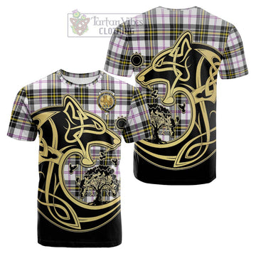 MacPherson Dress Modern Tartan Cotton T-shirt with Family Crest Celtic Wolf Style