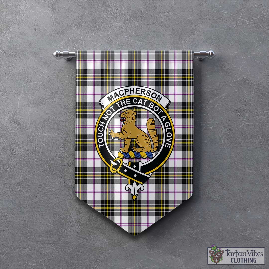 Tartan Vibes Clothing MacPherson Dress Modern Tartan Gonfalon, Tartan Banner with Family Crest