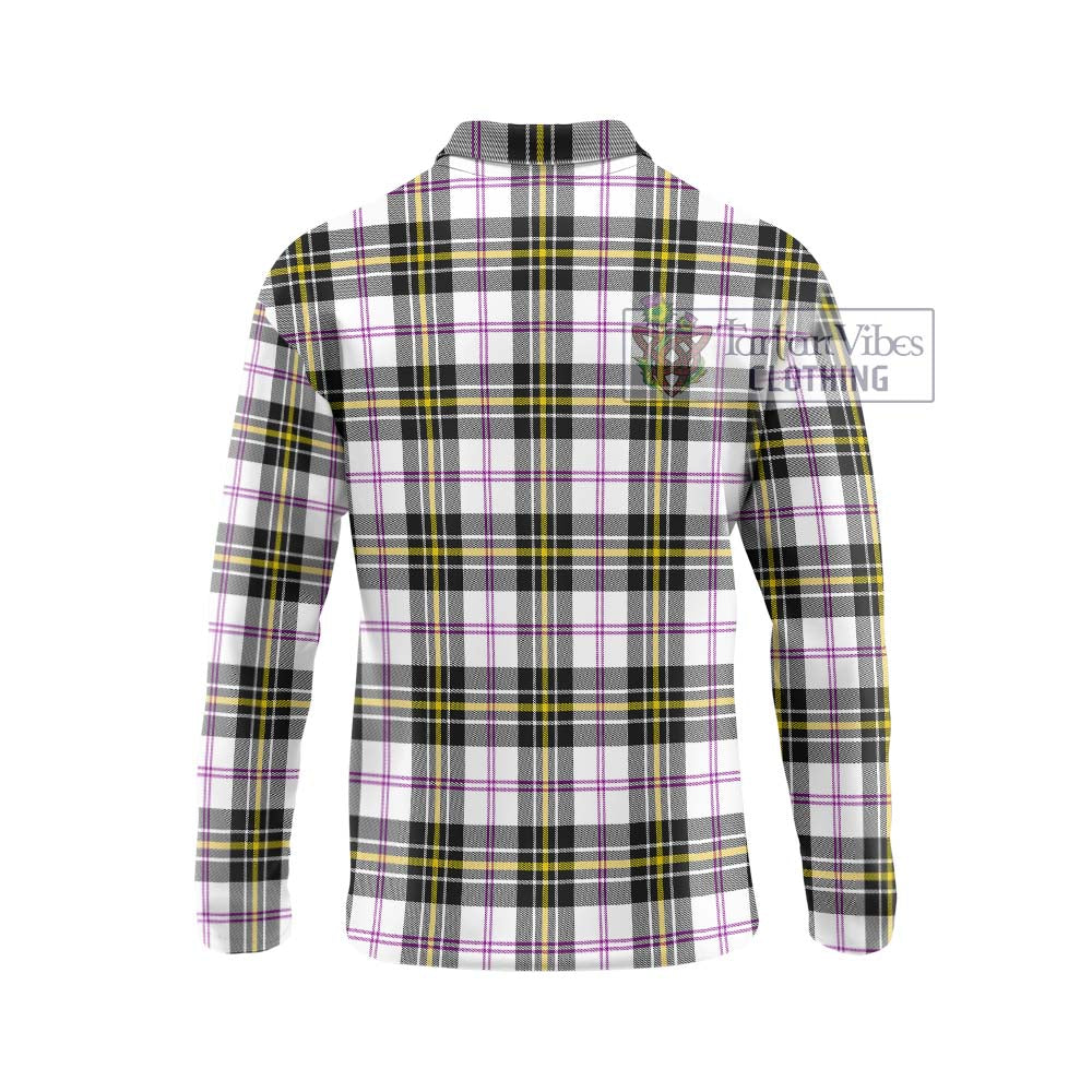 MacPherson Dress Modern Tartan Long Sleeve Polo Shirt with Family Crest DNA In Me Style - Tartanvibesclothing Shop