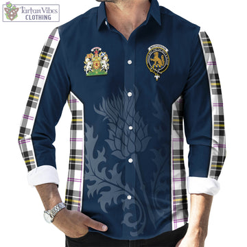 MacPherson Dress Modern Tartan Long Sleeve Button Up Shirt with Family Crest and Scottish Thistle Vibes Sport Style