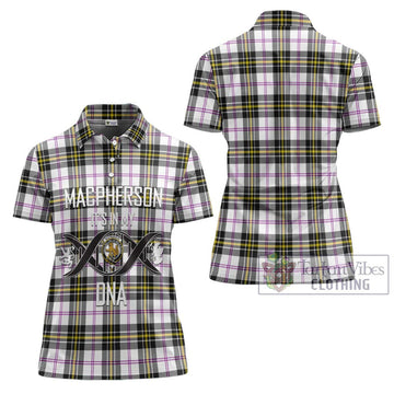 MacPherson Dress Modern Tartan Women's Polo Shirt with Family Crest DNA In Me Style