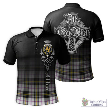 MacPherson Dress Modern Tartan Polo Shirt Featuring Alba Gu Brath Family Crest Celtic Inspired