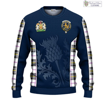 MacPherson Dress Modern Tartan Knitted Sweatshirt with Family Crest and Scottish Thistle Vibes Sport Style